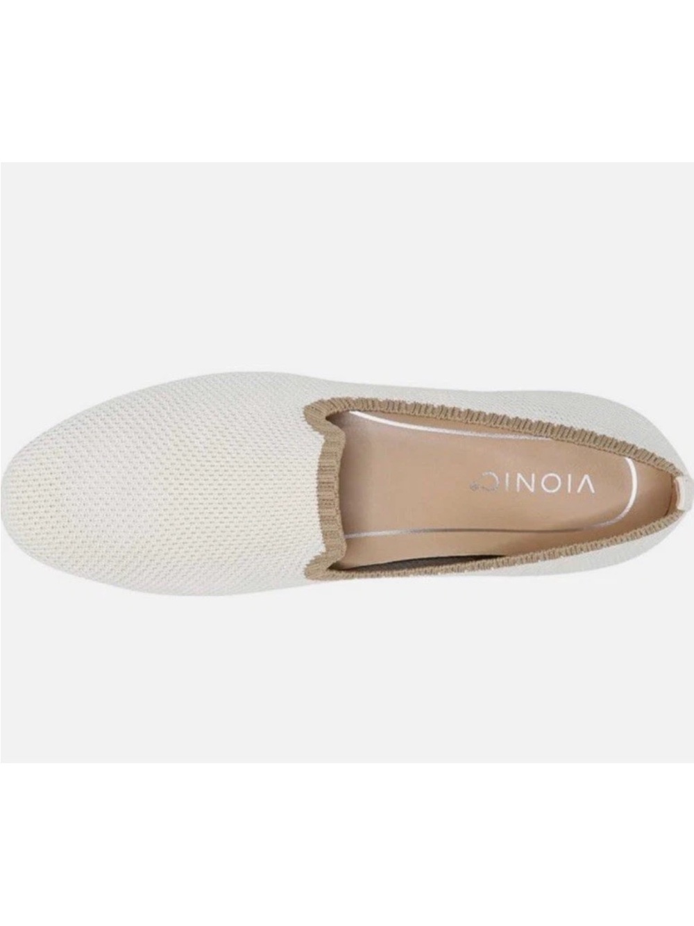 Vionic Womens Willa Knit Loafers Cream/Camel Trim Comfort Old Money Size 7 EUC - Picture 5 of 13